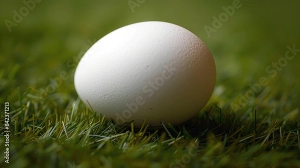 Obraz Close up image of a white isolated chicken egg