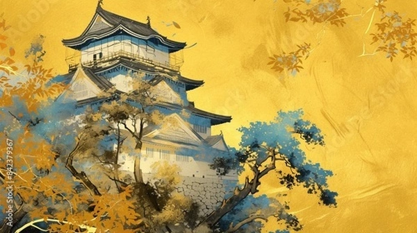 Fototapeta お城の日本画12