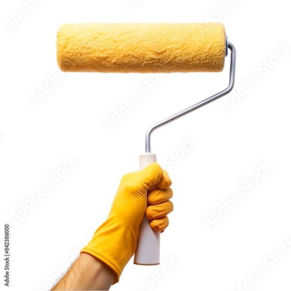 Obraz hands holding paint roller transparent background