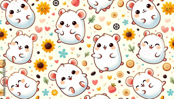 Obraz seamless pattern with easter eggs generative AI