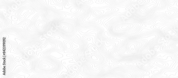 Fototapeta Geographic abstract grid with lines, Topographic contour map lines, Geographic mountain contours map texture with stains, Black and white geometric lines seamless Topographic map.	