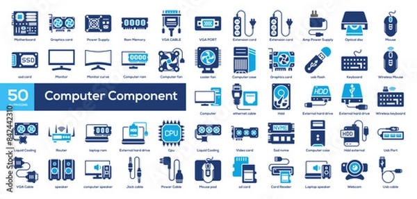 Fototapeta Computer Component Icon Colection
