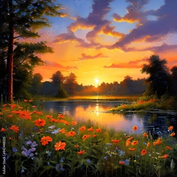 Fototapeta red sunset
Generative AI