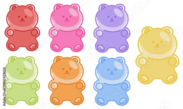 Fototapeta set of jelly bears