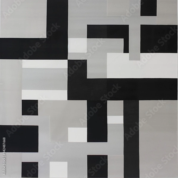 Obraz Abstract Black and White Geometric Pattern