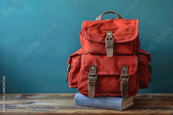 Fototapeta back to school with backpack background professional photography