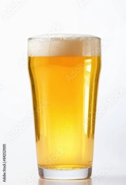 Fototapeta a glass of beer sitting on top of a table