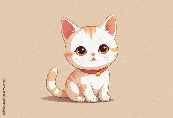 Fototapeta Art, vector illustrations, minimalism, cute Cat