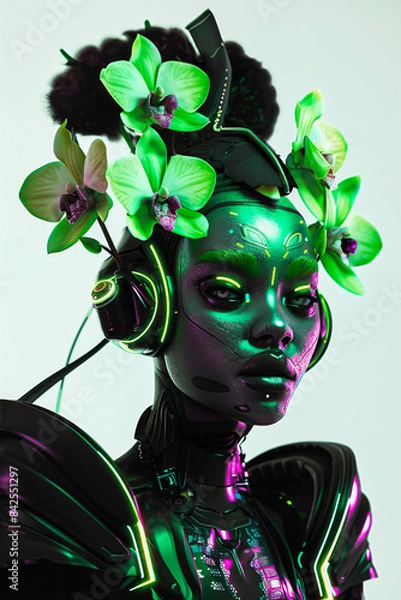 Fototapeta woman with flowers