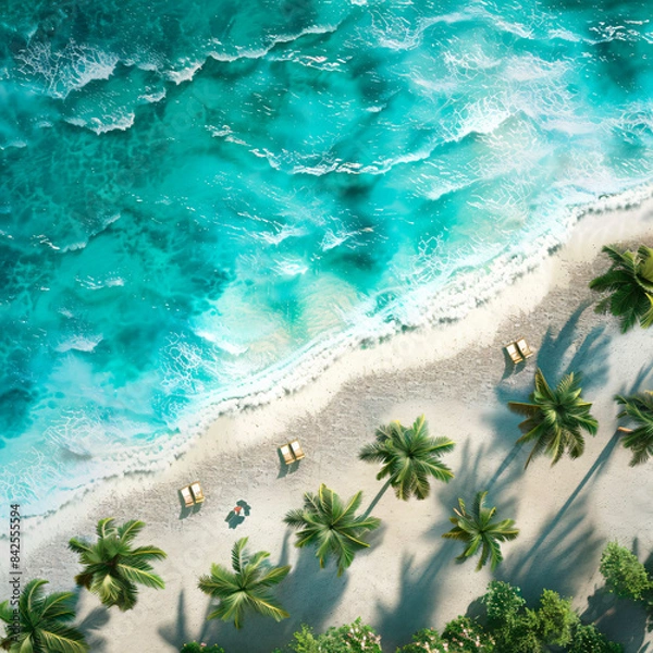 Fototapeta beach with palm trees