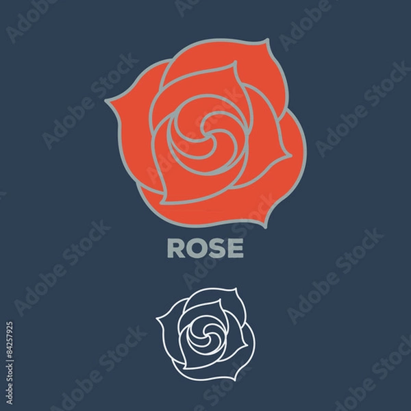 Obraz wektor logo kwiat róży