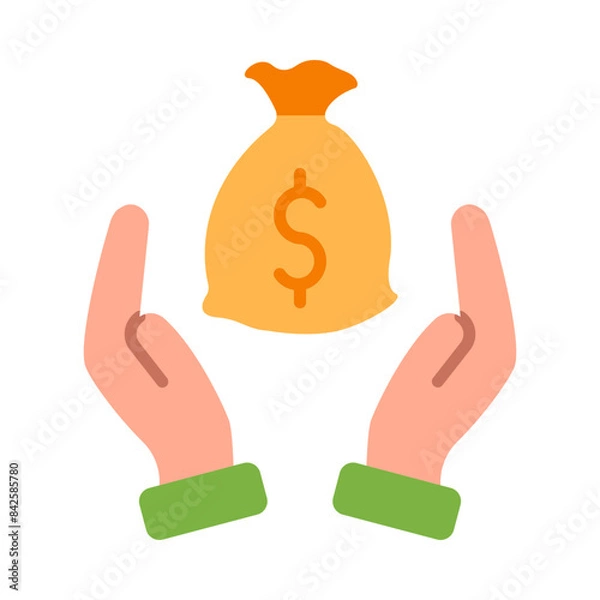 Fototapeta Net Worth Flat Icon