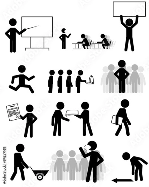 Obraz Black businessmen figures