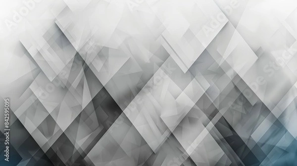 Fototapeta Abstract Gray Geometric Background with Overlapping Diagonal Shapes and Subtle Blur for Modern Technology Design