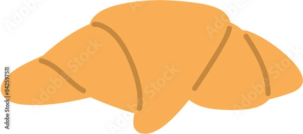 Obraz Croissant Picnic colorful doodle icon. Outdoor Vector illustration. Hand drawn flat style.