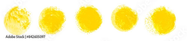 Fototapeta Gemalte Kreise mit Textfreiraum in gelb