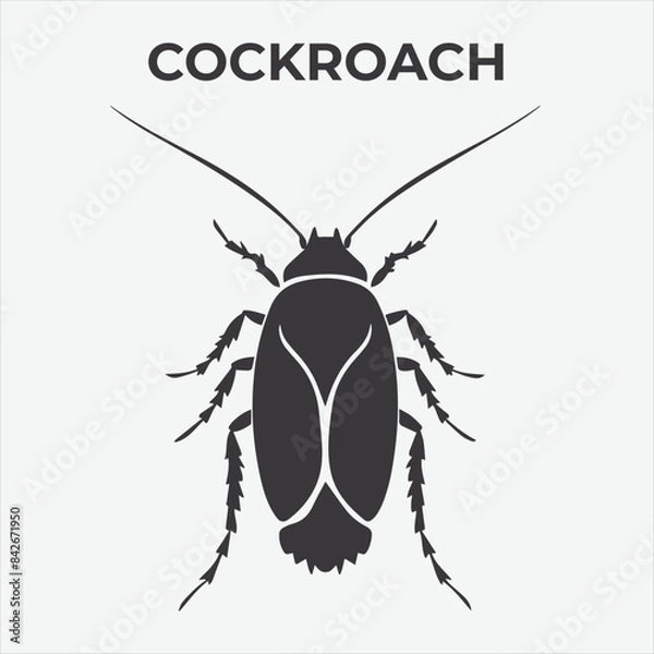 Fototapeta A Distinctive Cockroach Silhouette for Multi-Format Design Projects. Vector Illustration