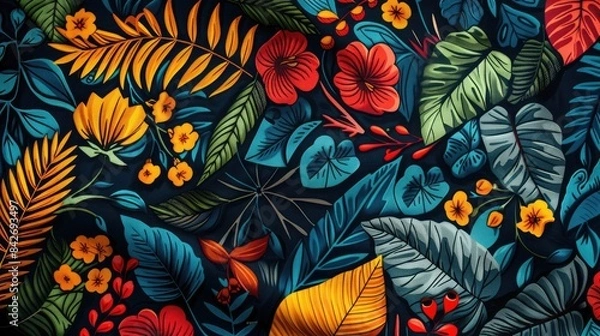Fototapeta Textile print featuring a fresh new design