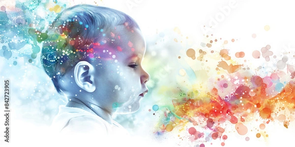 Fototapeta The Genetic Fountain: Baby as Source of Genetic Diversity - Visualize a baby as a fountain of genetic diversity, symbolizing their role in maintaining genetic variation within a population