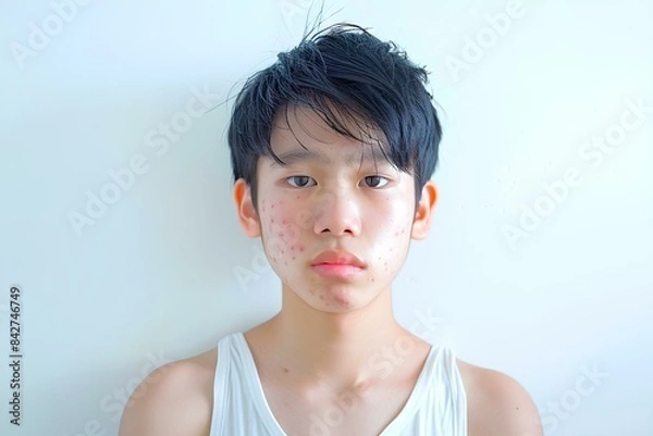 Obraz ニキビに悩む男子中学生