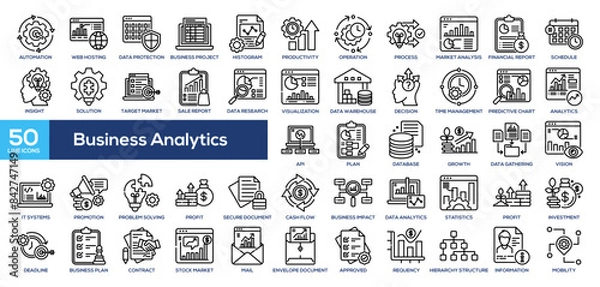 Fototapeta Business Analytics Icon Collection