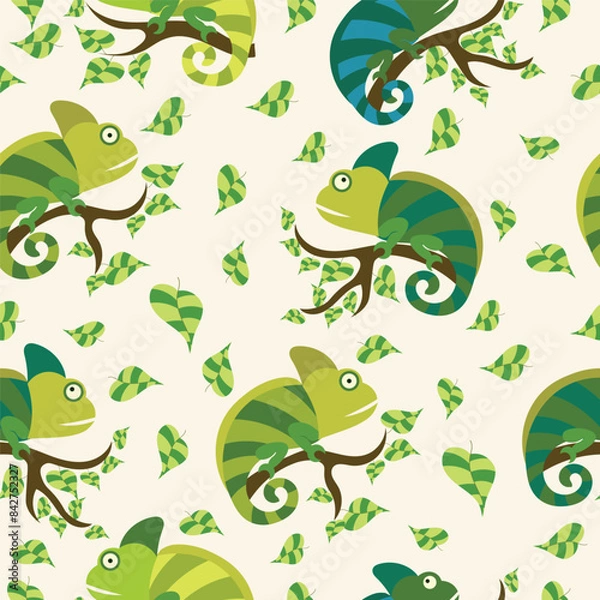 Fototapeta chameleon pattern in flat vector,background,wrapper,fabric,cover,wallpaper,etc
