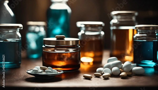 Obraz flasks with colored water