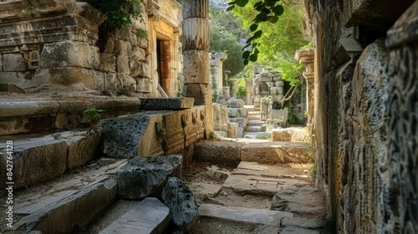 Fototapeta Ancient places hold the echoes of bygone civilizations, whispering stories of the past through their weathered stones.
