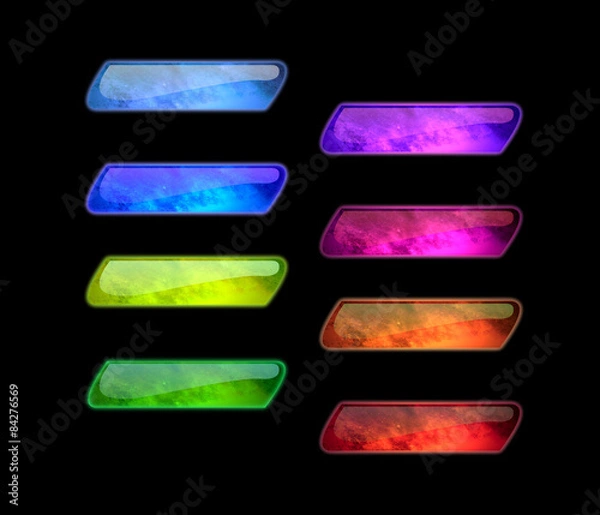 Obraz Colorfull astro-space design buttons with stars inside.