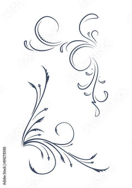 Obraz A pair of ornamental, floral corners. Vector illustration for yo