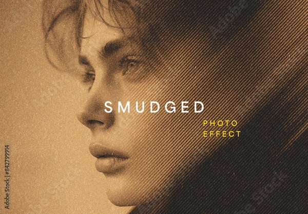 Obraz Sepia Smudged Dust Photo Effect Mockup