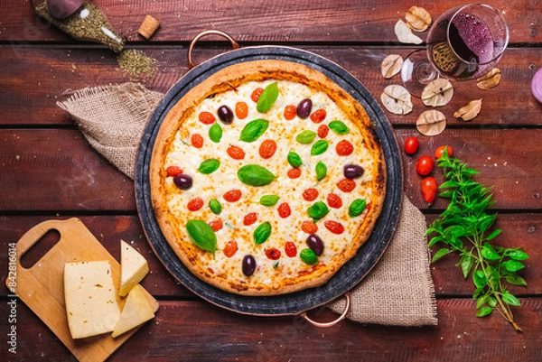 Fototapeta pizza on table