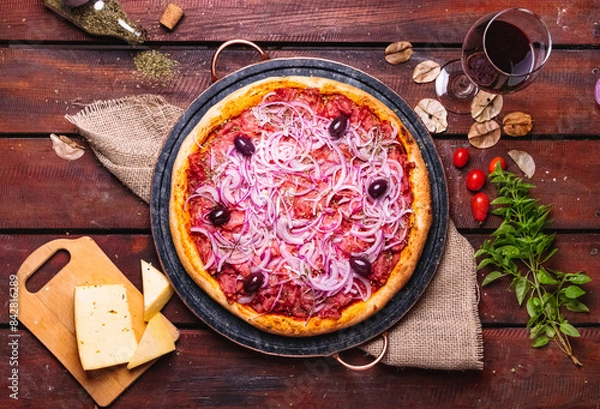 Fototapeta preparing a pizza