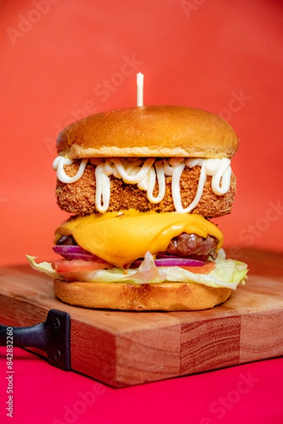 Obraz burger on a table