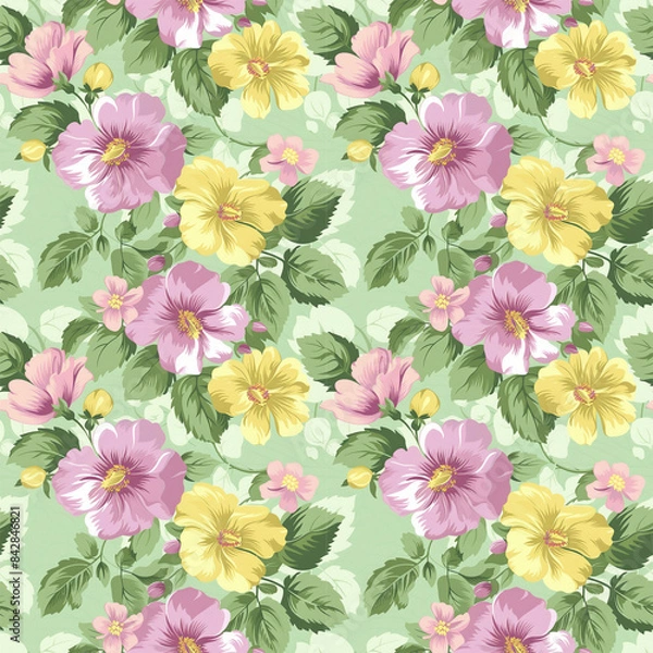 Fototapeta Floral variety color, form natural, seamless fabric pattern.