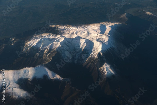 Obraz Mountain view from an airplane