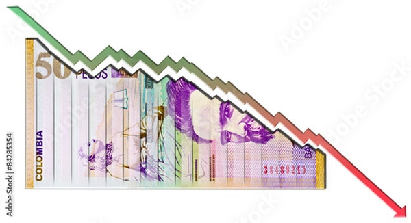 Obraz Peso Declining Graph bill