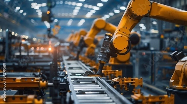 Fototapeta Skilled technicians oversee the production line, ensuring smooth and continuous operation