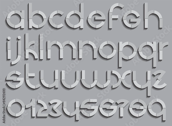 Fototapeta Set of letters font type. Vector