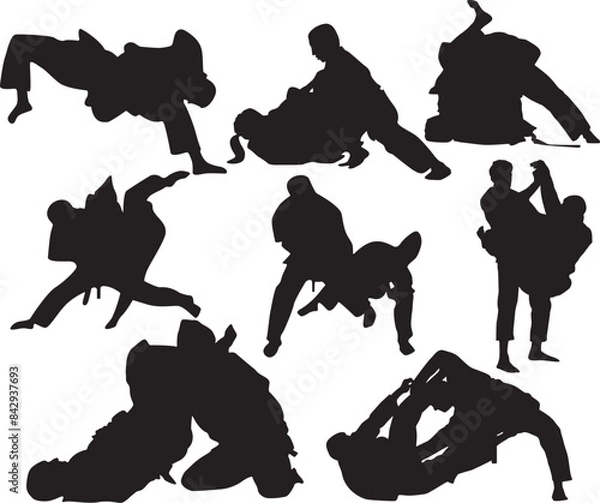 Fototapeta Print Brazilian jiu-jitsu EPS; Brazilian jiu-jitsu clipart; Brazilian EPS ; Brazilian jiu-jitsu silhouette; EPS Bundle; Eps