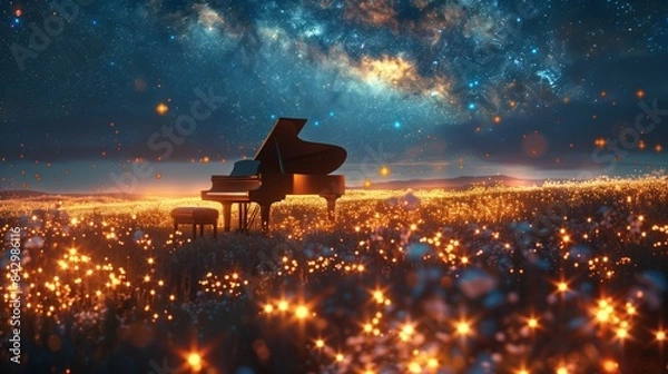Obraz Starlit Serenade, Fantasy, Music

