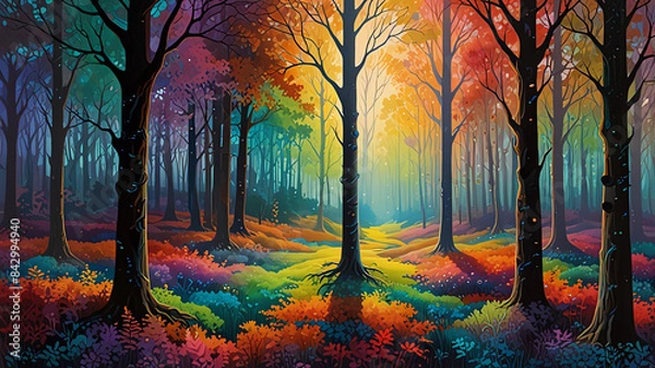 Obraz autumn landscape with trees