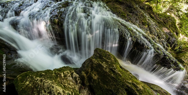 Fototapeta  Waterfall. Waterfall in the Mountains, Slow Shutter Speeds.