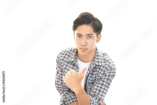 Fototapeta ガッツポーズの男性