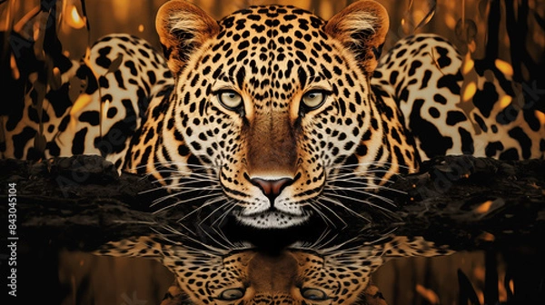 Fototapeta Pattern Background of Abstract Image of Jaguars, Texture, Wallpaper, Background, Cover and Screen of Cell Phone, Smartphone, Computer, Laptop, 16:9 Format - PNG