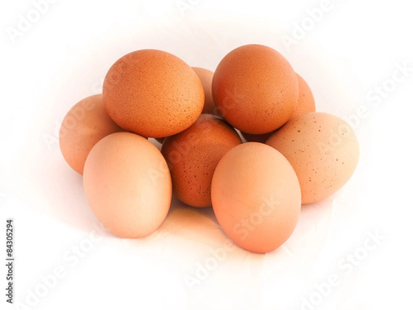 Obraz Eggs on white background