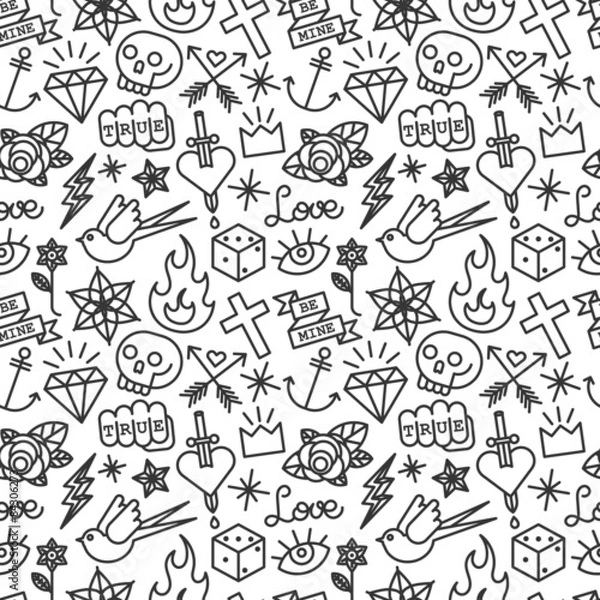 Obraz Tattoo seamless pattern