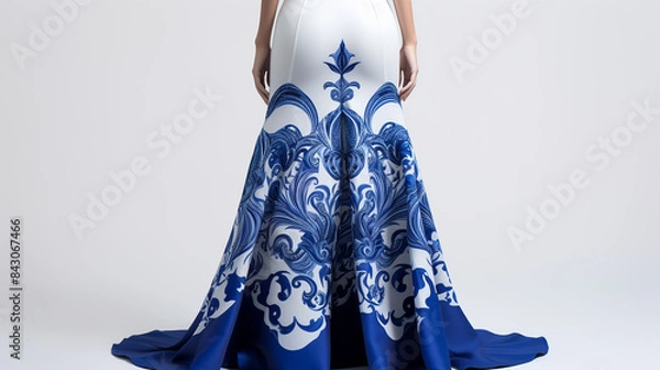 Fototapeta blue dress on a white background
