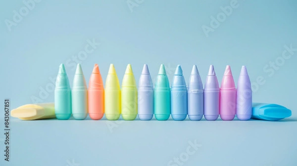 Fototapeta color pencils on a white background