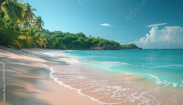 Obraz Beautiful landscape of the sea and cumulus clouds , sea flight day